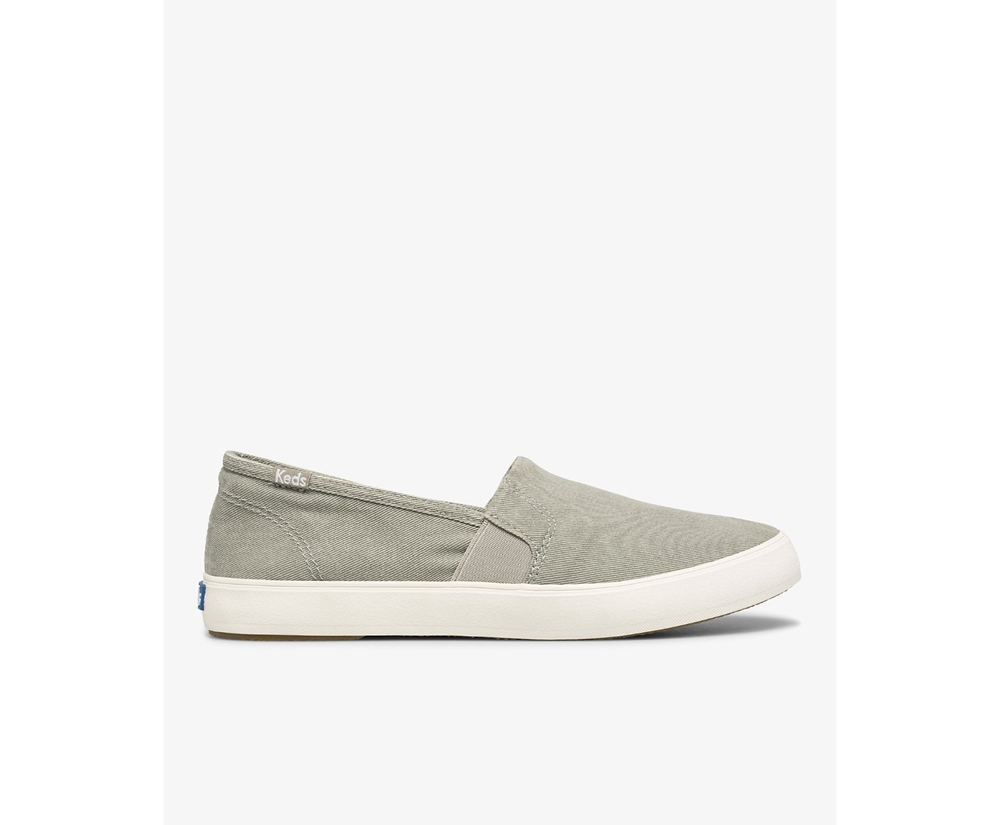 Keds Slip Ons Damen Grau - Clipper Washed Solids - AYO-148059